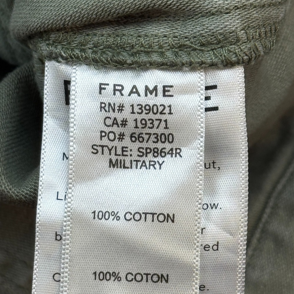 Frame Denim Pants Womens 26 Military Green Service Cropped Cargo Utility Pockets - Picture 4 of 14